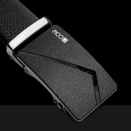 法国COW皮带男士自动扣真皮腰带青年商务休闲时尚牛皮腰带男友情人节礼物 两年带条免费换新 C-618 耐刮耐磨超纤皮腰带