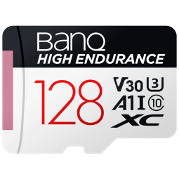 banq 128GB TF（MicroSD）存储卡 A1 U3 V30 4K 行车记录仪&安防监控专用内存卡 高度耐用