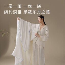 京东京造花花东方100%蚕丝被 重工刺绣加厚保暖被子冬季2x2.3m约6.2斤