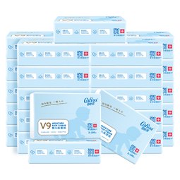 可心柔（COROU）抽纸 婴儿柔纸巾搜索词 3层M码100抽*24包保湿纸巾 云柔巾 乳霜纸