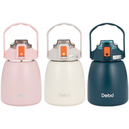 Debo 徳铂304不锈钢大肚杯网红款保温杯大容量水杯 蓝色