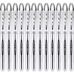 uni三菱直液式走珠笔0.8mm太空抗压商务签字笔UB-200黑色 12支装