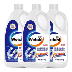 Weichi卫驰管道疏通剂下水道疏通剂强力溶解厨房下水道堵塞神器 【强力疏通】500ml*3瓶