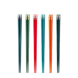 京东京造 筷子 家用食品接触级餐具合金日式分餐筷【抗菌耐高温】6双装 