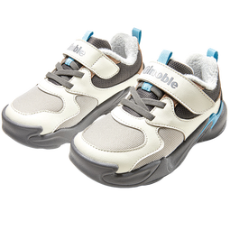 基诺浦（ginoble）25冬新儿童学步鞋1-5岁加厚保暖男女宝宝鞋子GW1810 棉白_月灰_深灰_轧糖棕 21 130mm 适合脚长130-135mm