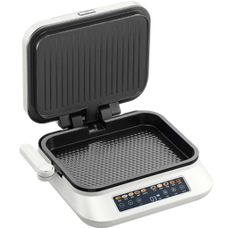 摩飞电器（Morphyrichards）多功能早餐机电饼铛双面加热家用三明治机大火力煎烤机烙饼机悬浮加深可拆洗上下盘 MR8601 椰奶白【5档火力丨30mm烤盘丨1800w】 