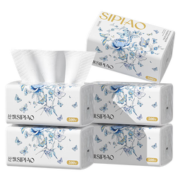 丝飘抽纸纸巾5层加大加厚餐巾纸家用面巾纸母婴用纸整箱批发 5层 500张*5包