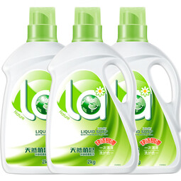 la洗衣液天然植皂皂液快洁易漂洁净柔顺 12斤（倍柔2kg*3瓶）