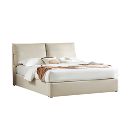 喜临门真皮大双人床主卧现代简约轻奢婚床 政府补贴云图s[床架] 储物款-淡藕色+白骑士lite床垫 1.8*2米