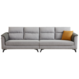 全友家居 北欧简约一字沙发客厅小户型布艺沙发脚凳四人位沙发直排式