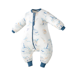 贝肽斯婴儿睡袋春秋款恒温分腿防惊跳儿童连体睡衣宝宝防踢被保暖睡袋 觅蜜派对【春秋双层 20-26℃】发热恒温 S码【适合身高60-85cm】建议年龄6-18个月 