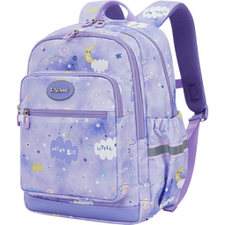 卡拉羊（KALA·Y）小学生书包轻便游学包防泼水多隔层双肩包男女印花儿童书包漫游 薰衣草爱丽丝【三维减负】