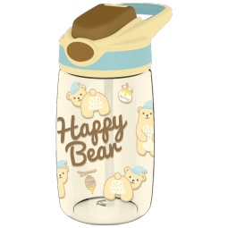 乐扣乐扣（LOCK&LOCK）手拎儿童吸管杯学生塑料水杯户外便携运动杯tritan材质 黄色400ml 