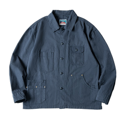 马登工装法式猎装夹克男重磅纯棉外套水洗做旧休闲上衣秋季复古男装 藏青色 L