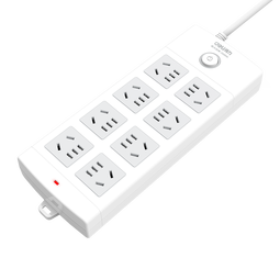 得力（deli）3C认证国标安全插座 插排/插线板/接线板/排插/拖线板 总控开关 儿童保护门 8组合孔3米 18211