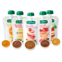 宝宝馋了 婴幼儿果泥辅食吸吸袋儿童休闲宝宝零食水果泥6个月以上1岁 山楂西梅泥 100g*1袋 