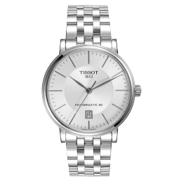 天梭（TISSOT）手表 卡森臻我系列男表 自动机械男士钢带腕表商务表生日礼物