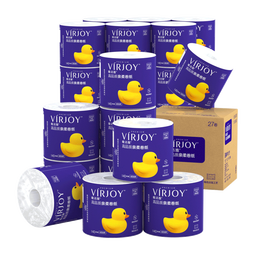 唯洁雅卷纸 140克4层*27卷 整箱 压花厕纸 亲肤手纸易降解卫生纸 卷筒纸