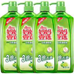 妈妈壹选绿劲洗洁精餐具净1.28kg*4瓶 洗涤灵洗碗洗涤剂 柚子柠檬 