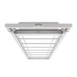 苏泊尔电动晾衣架遥控升降阳台智能烘干隐形晒衣架家用凉自动晾衣杆机 【A6热卖款】全屏LED照明+8根横杆