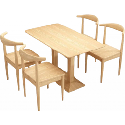 斯丽凯商用方桌快餐小吃店桌椅面馆麻辣烫烧烤店餐饮饭店早餐桌椅组合 60*60原木+2把原木坐垫椅子 单桌