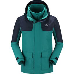 伯希和（Pelliot）【山色】冲锋衣三合一女男秋冬保暖外套抓绒内胆防水防风登山服 【男】云杉绿 | 两件套/抓绒内胆 S 女95-102斤 男105-115斤 