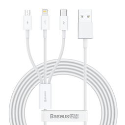 倍思数据线三合一快充 苹果Type-c安卓手机车载充电线一拖三头适用iPhone15/14/13小米oppo华为mate60 