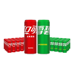 可口可乐（Coca-Cola）汽水碳酸饮料330ml*24罐*2箱 家庭组合装 新老包装随机发 可乐24罐+雪碧24罐（热卖） 
