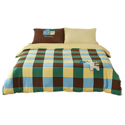 一默四件套冬季被套床单枕套加厚保暖床上用品欢乐滑雪场牛奶绒四件套 暖米驼 床单款 （被套200*230cm）