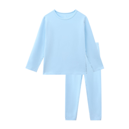 丽婴房（Les enphants）【丝柔纺】儿童吸湿发热内衣套装男女童保暖秋衣裤套装秋冬新品 海盐蓝（圆领） 80 cm