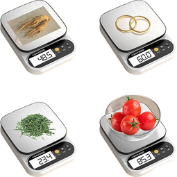 【张晨光代言】电子秤克称厨房秤高精度0.1g食物电子称中药材小型精准茶叶克称珠宝秤 充电款ABS秤面5kg/0.1g