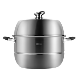 京东京造 蒸锅 家用304不锈钢汤锅加厚炖蒸煮一体燃气灶家用 双层28cm