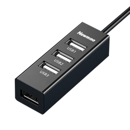 纽曼 usb分线器2.0高速4口HUB集线器 笔记本台式电脑一拖四usb扩展坞延长线转换器约0.25m黑色