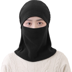 户外骑行面罩头套加厚秋冬护颈滑雪摩托山地车防寒保暖围脖套 黑色