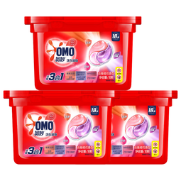 奥妙柔顺洗衣凝珠 189g去渍除菌留香三合一酵素洗衣球(多色) 淡雅樱花香*3盒(54颗)