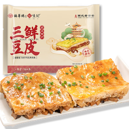 悦味纪x德华楼联名 手工武汉三鲜豆皮270g*2盒 湖北老字号 早餐面点速食