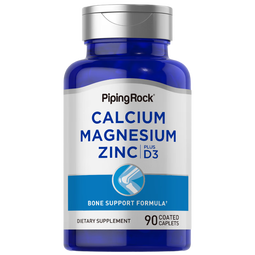 PIPING ROCK特价 钙镁锌D营养片 呵护骨骼90片 复合矿物质营养补充 美国进口