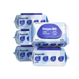 德佑EDI纯水湿巾80抽*5包 带盖湿纸巾大包婴儿手口擦脸湿巾纸不含酒精