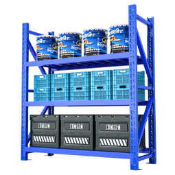 实邦 货架置物架仓储多层货架展示架多功能铁架中型仓库货架储物架 蓝色三层 真实载重 拒绝虚标 中型新款240KG150*50*200副架