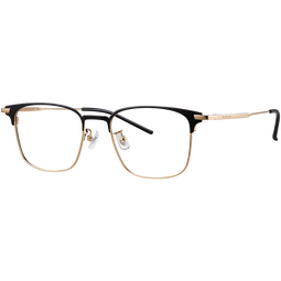 派丽蒙（PARIM）近视眼镜男钛架眼镜可配度数防蓝光商务方型半框眉条眼镜架83614 B1-亮黑色 单框