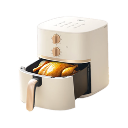 美的（Midea）空气炸锅免翻面易用双旋钮 家用实用大容量5.3L 多功能空气炸锅蒸烤一体 金属内腔  MF-KZE535J5