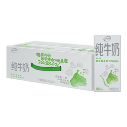 伊利 纯牛奶200ml*24盒/箱 全脂营养乳蛋白 礼盒装 环保包装 