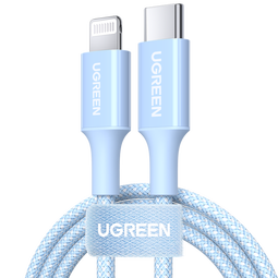 绿联【MFi认证不弹窗】苹果数据线PD30/20W快充Type-c to lightning充电线适用iPhone14/13ProMax手机 【1米】PD硅胶编织线-迷雾白