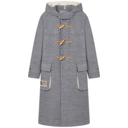 Teenie Weenie小熊冬季简约风牛角扣圈圈纱毛呢大衣绵羊毛混纺外套 A-灰色 XS (155)