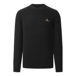 比音勒芬【绵羊毛】春秋款男士休闲百搭毛衣保暖圆领质感肌理羊毛衫亲肤 07黑色 S