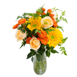 京东鲜花橘子汽水夏日花束玫瑰向日葵鲜花花束送礼家庭插花源头直发鲜花