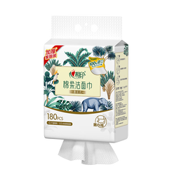 心相印洗脸巾棉柔系列180片 一次性悬挂式擦脸巾壁挂式挂抽干湿两用 