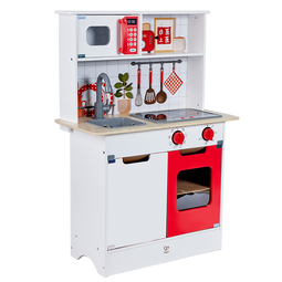 Hape过家家玩具 仿真木质厨房可发声发光做饭煮饭 男女孩礼物 喜乐时光美食厨房 3-8Y