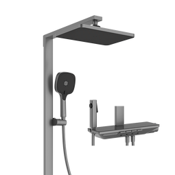 恒洁（HEGII）淋浴花洒套装Y58 星耀系列方管贴墙花洒全套DMF956B-334C-SH