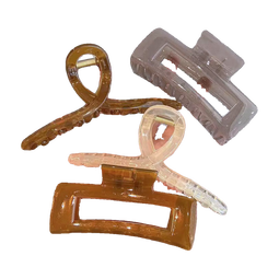 【果冻抓夹】韩式高级发夹鲨鱼夹耐用夹子时尚发饰品女 交叉白13cm+方形茶10.5cm【2件套大】 